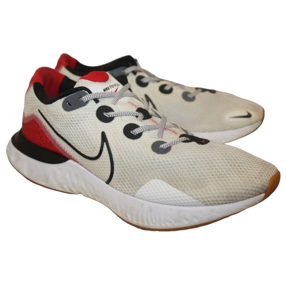NIKE Renew CW5231-100 Mens White Univ Red Running SNEAKERS / SHOES Lace-Up Sz 13
